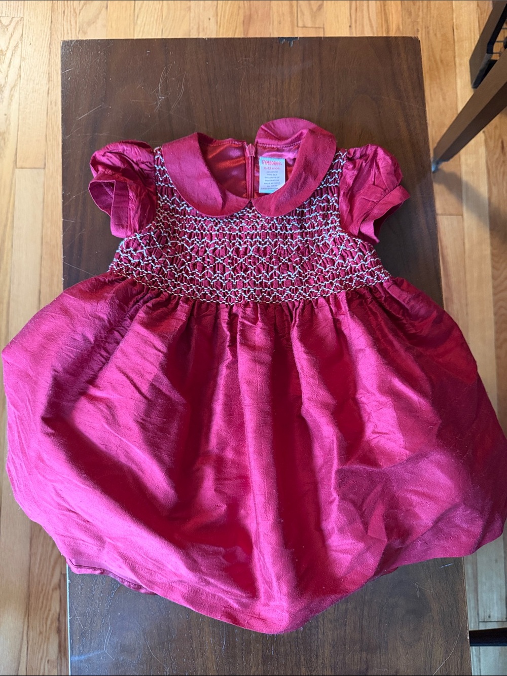 Old Gymboree ( pre Gap) Fuchsia Smocked Party Dress sSize 6-12 mos